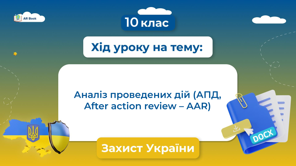 Хід уроку на тему "Аналіз проведених дій (АПД, After action review